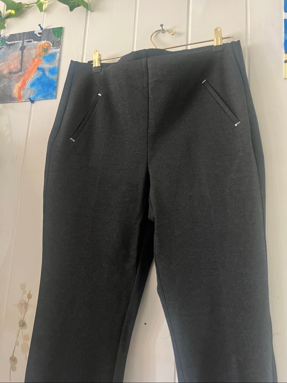 💕❤️🔥 chico's Juliet Trim Detail Ponte Ankle Pants10r - Picture 5 of 5